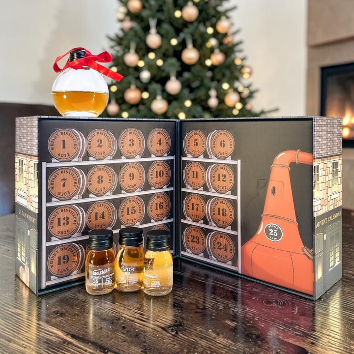 25 Day Whiskey Advent Calendar. Whisky From Round the World. Scotch|Japanese|USA|World Whisky Includes Glass Bauble &amp; Online Tasting Videos