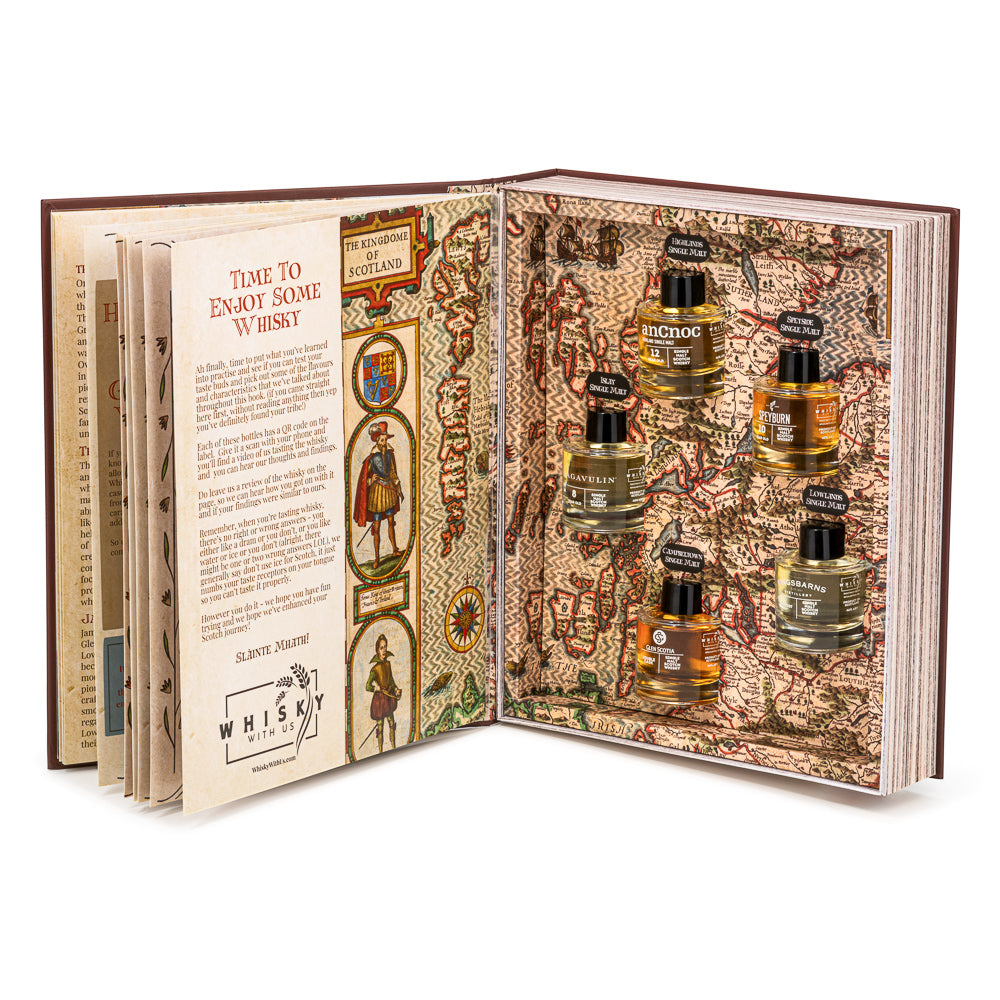 Whisky Tasting Set - The Book of Scotch Whisky – Premium Scotch Whisky Gift Set with 5 Single Malts
