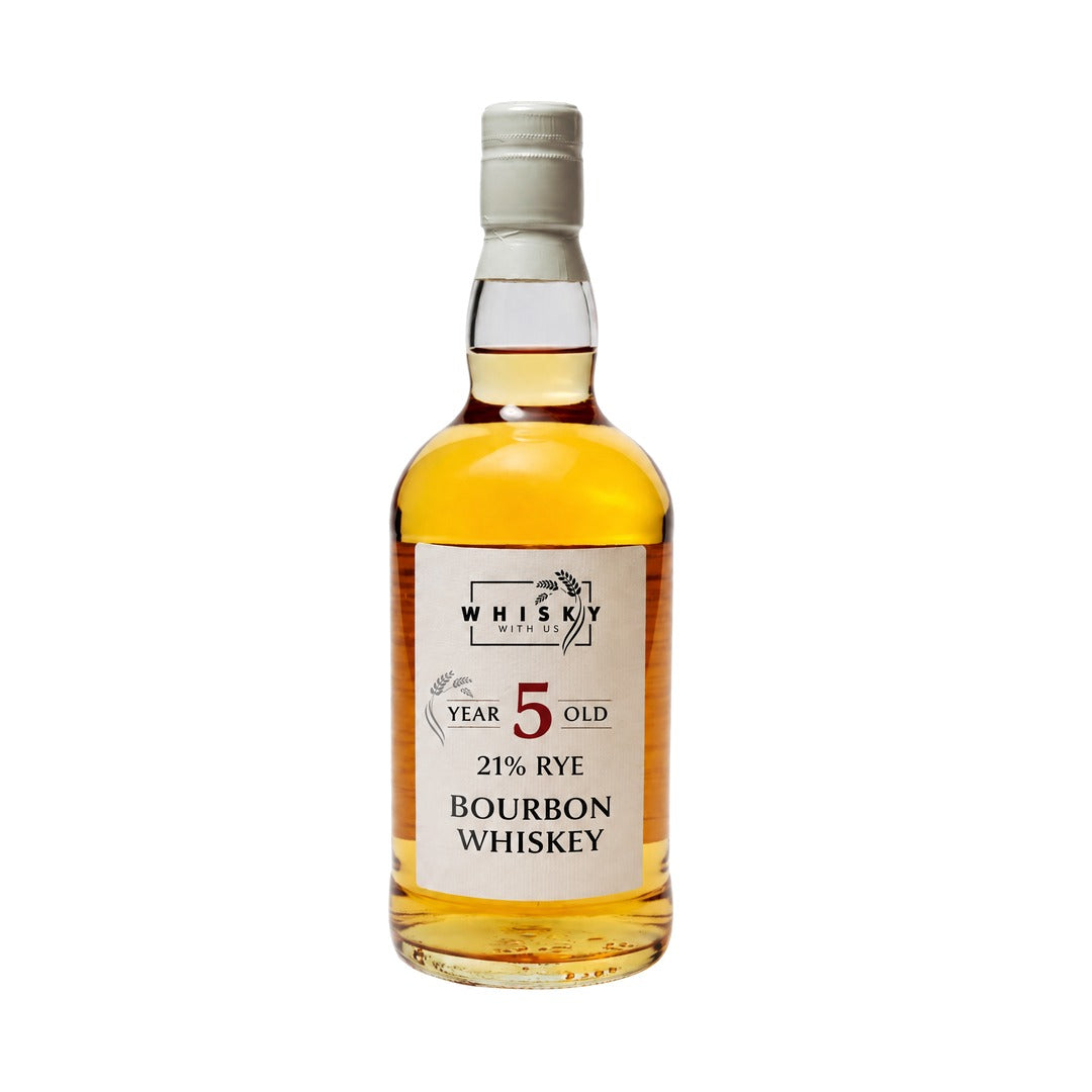 Whisky With Us 5 Year Old 21% Rye Bourbon Whiskey bottle