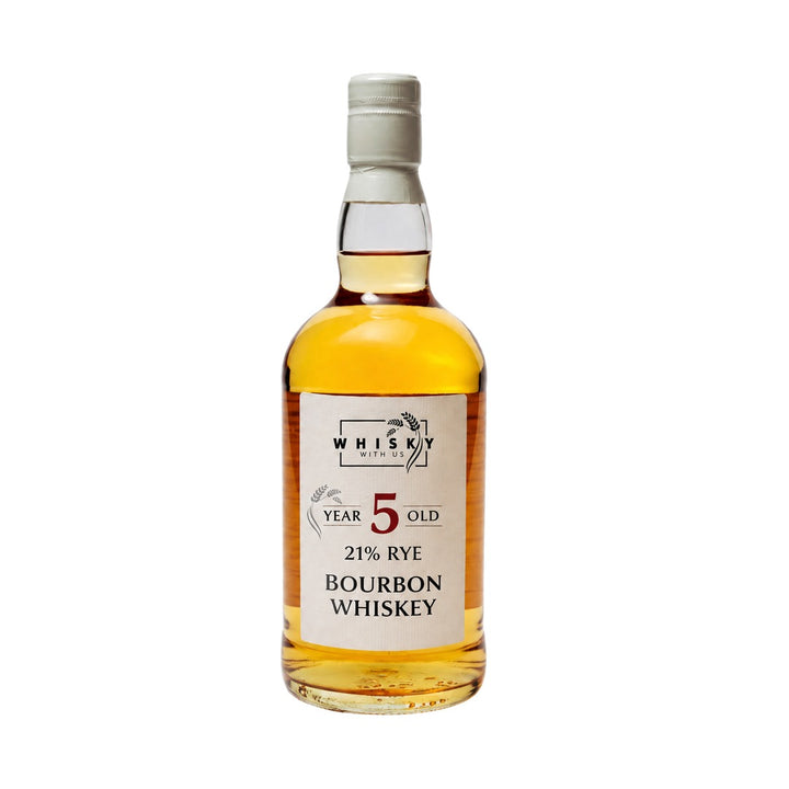 Whisky With Us 5 Year Old 21% Rye Bourbon Whiskey bottle