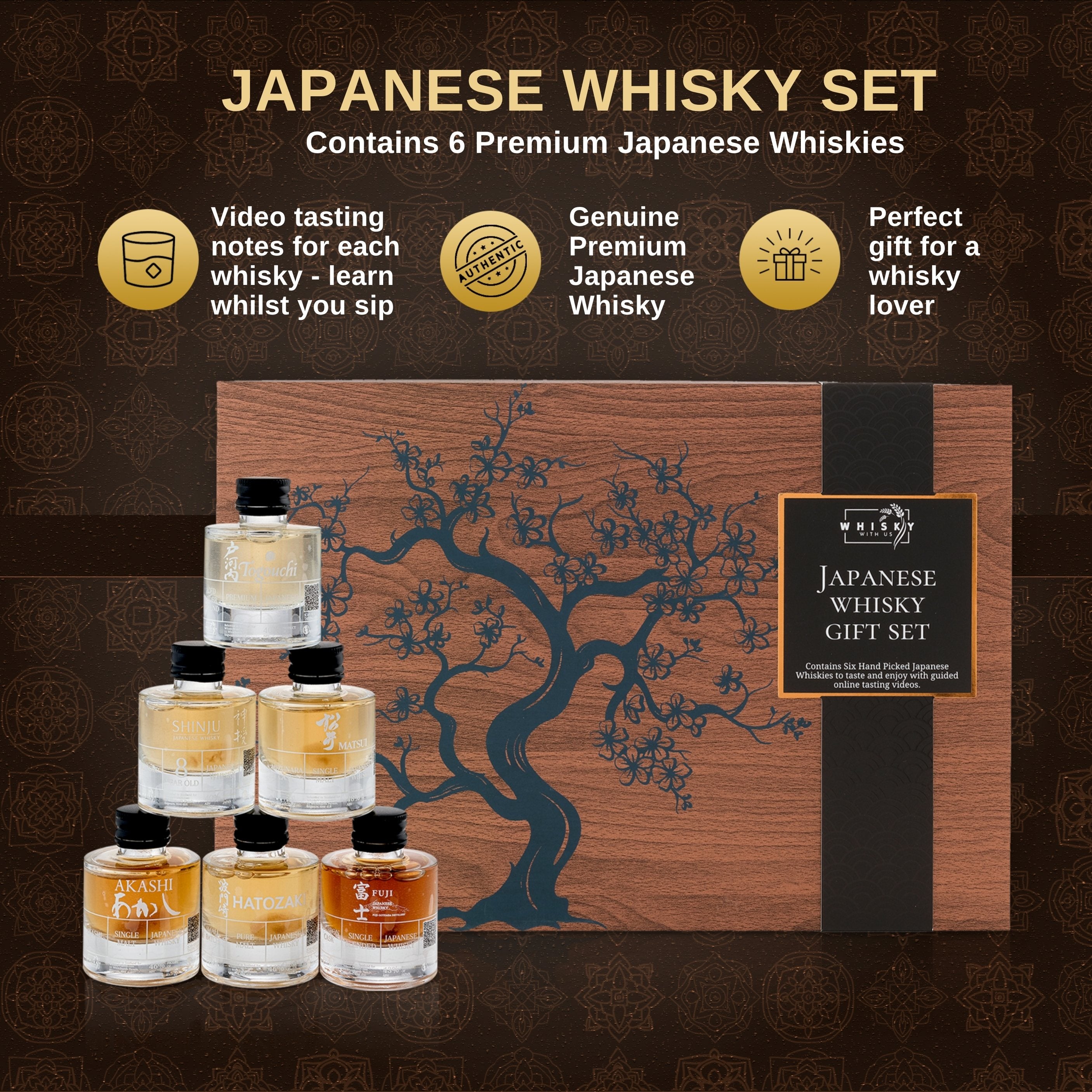 Whisky With Us Japanese Whisky Tasting Set – 6 Premium Miniature Japan