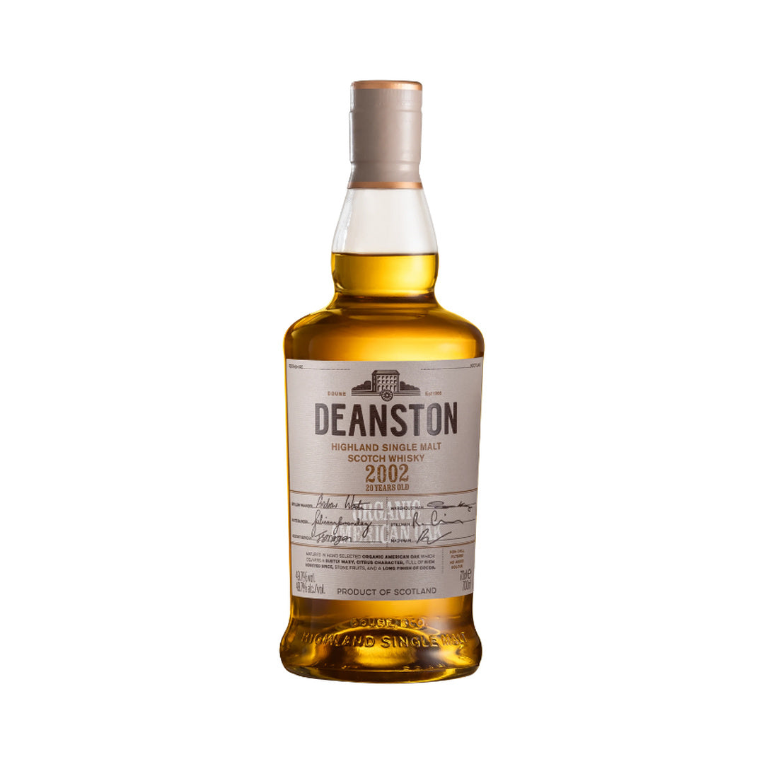 Deanston 2002 Organic American Oak 20 Year Old single malt Scotch whisky bottle