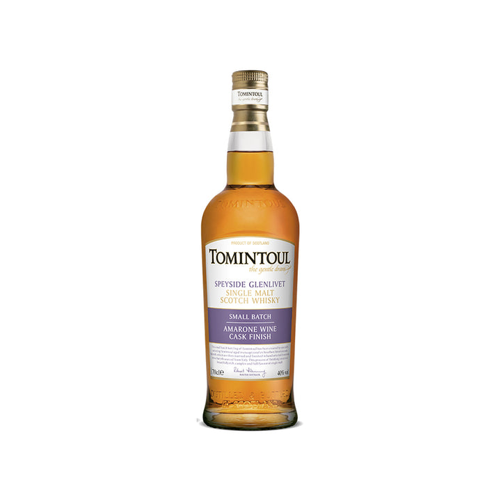 Tomintoul Amarone Wine Cask Finish single malt Scotch whisky bottle