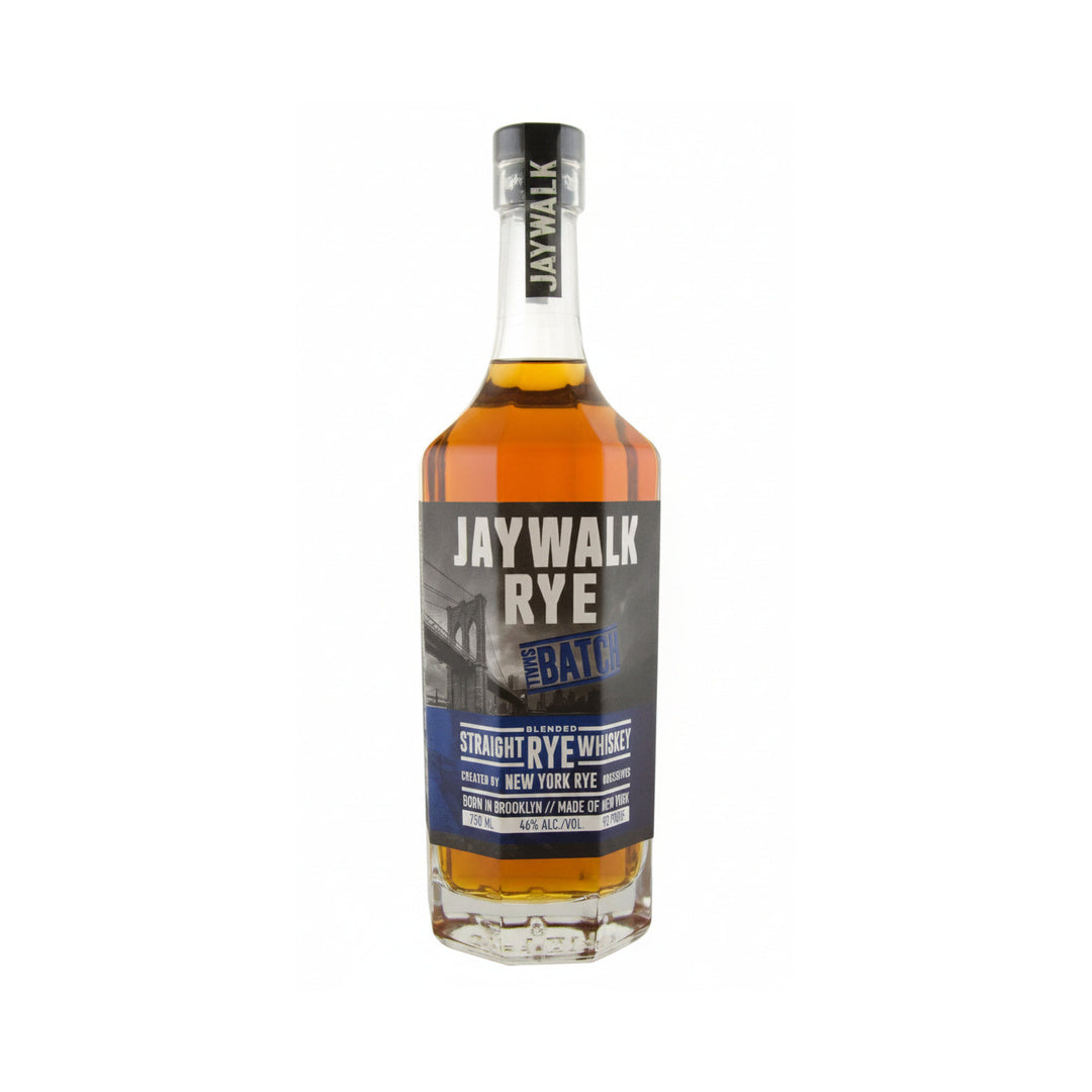Jaywalk Rye Small Batch blended straight rye whiskey bottle