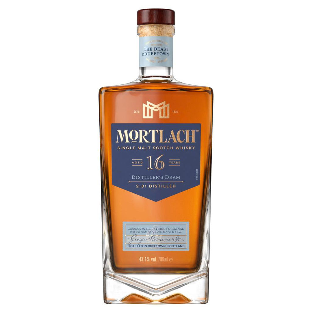 Mortlach 16 Year Old Distiller's Dram single malt Scotch whisky bottle