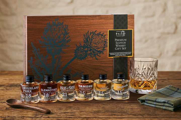 Premium Scotch Whisky Tasting Set – 6 Well Aged Miniature Scotch Whiskies