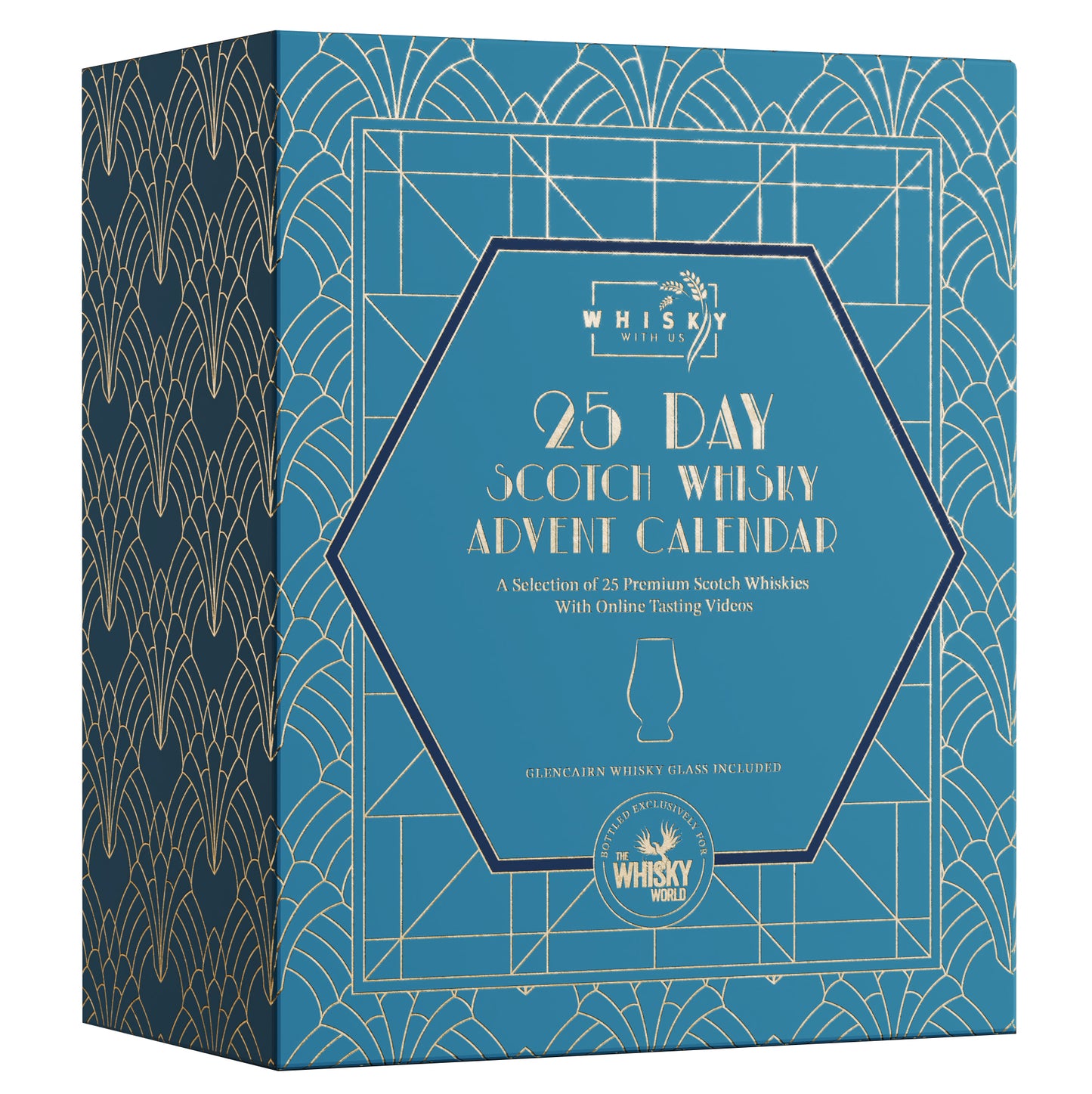 25 Day Scotch Whisky Advent Calendar | Premium Single Malts, Blends & Peated Whiskies | Includes Glencairn Whisky Glass & Tasting Videos