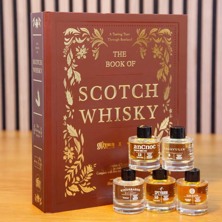 Whisky Tasting Set - The Book of Scotch Whisky – Premium Scotch Whisky Gift Set with 5 Single Malts