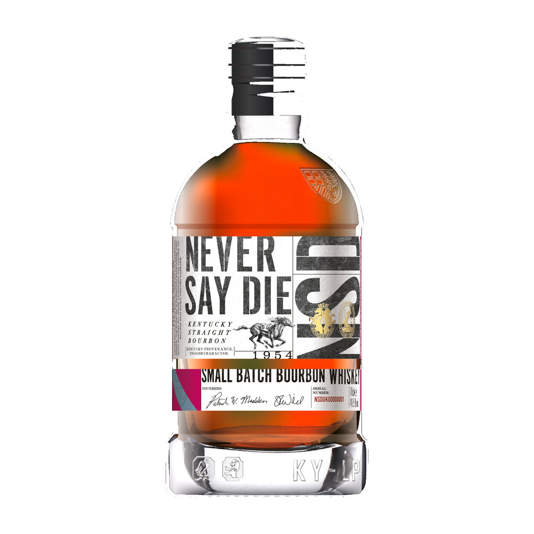 Never Say Die Small Batch Bourbon Whiskey bottle