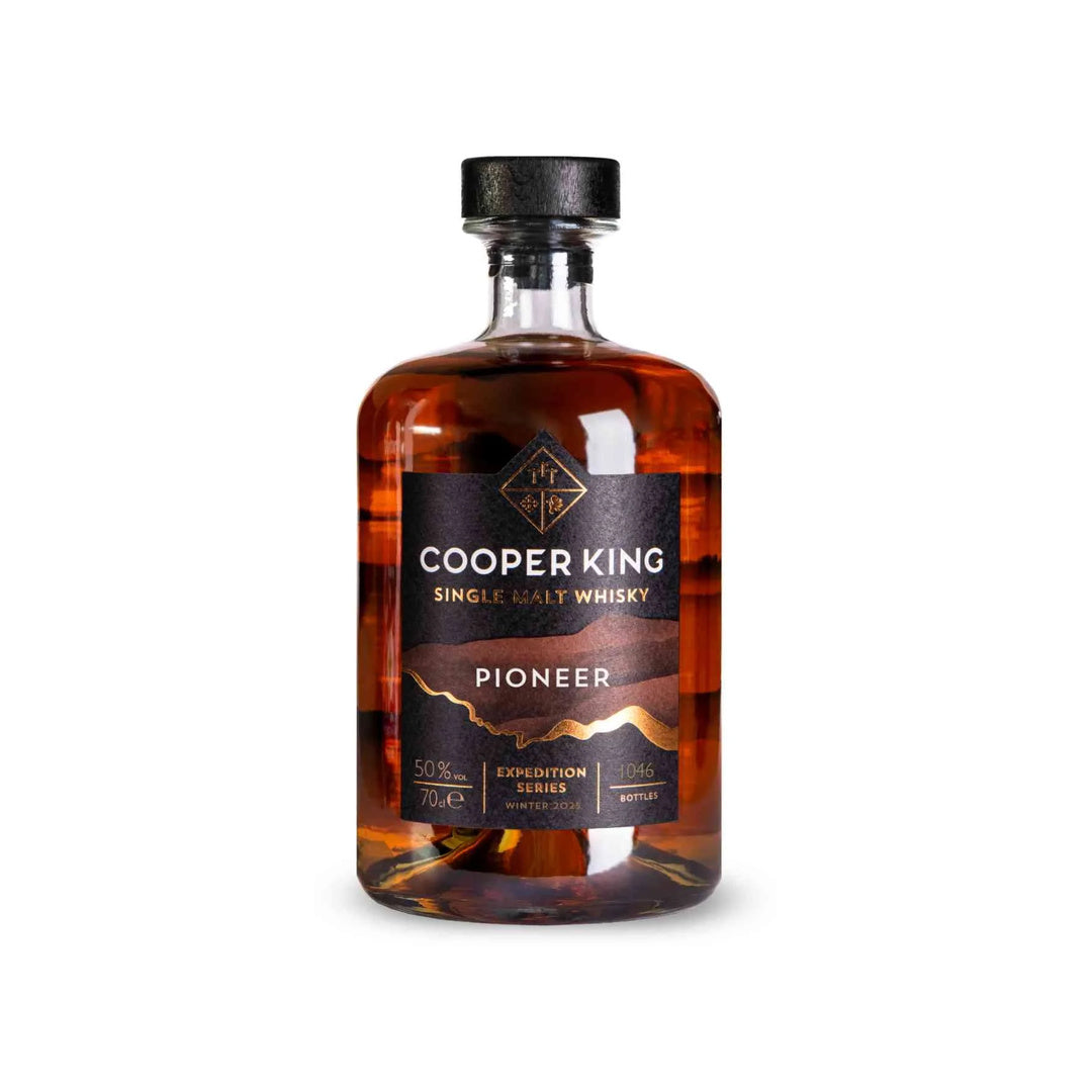 Cooper King Pioneer single malt whisky bottle