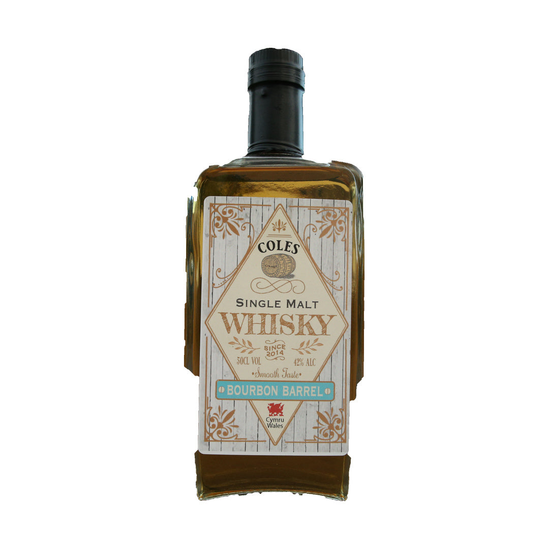 Coles Single Malt Welsh Whisky 42% ABV bourbon barrel bottle