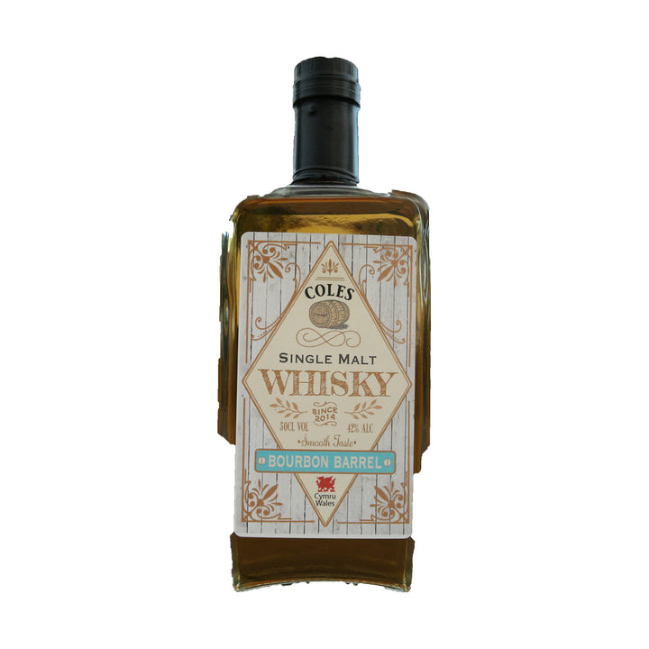 Coles Single Malt Welsh Whisky 42% ABV bourbon barrel bottle