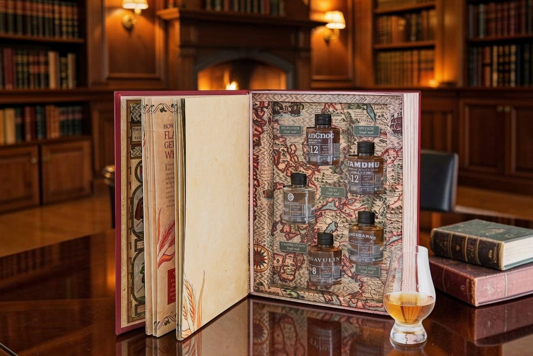 The Book of Scotch single malt whisky gift set with five 3cl Scotch whiskies