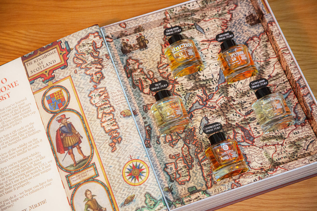 Whisky Tasting Set - The Book of Scotch Whisky – Premium Scotch Whisky Gift Set with 5 Single Malts
