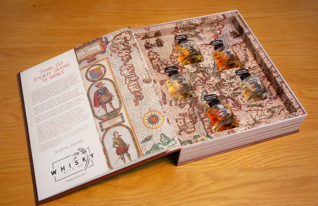 Whisky Tasting Set - The Book of Scotch Whisky – Premium Scotch Whisky Gift Set with 5 Single Malts