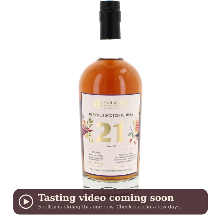 Fruitful Spirits 21 Year Old, tasting video coming soon