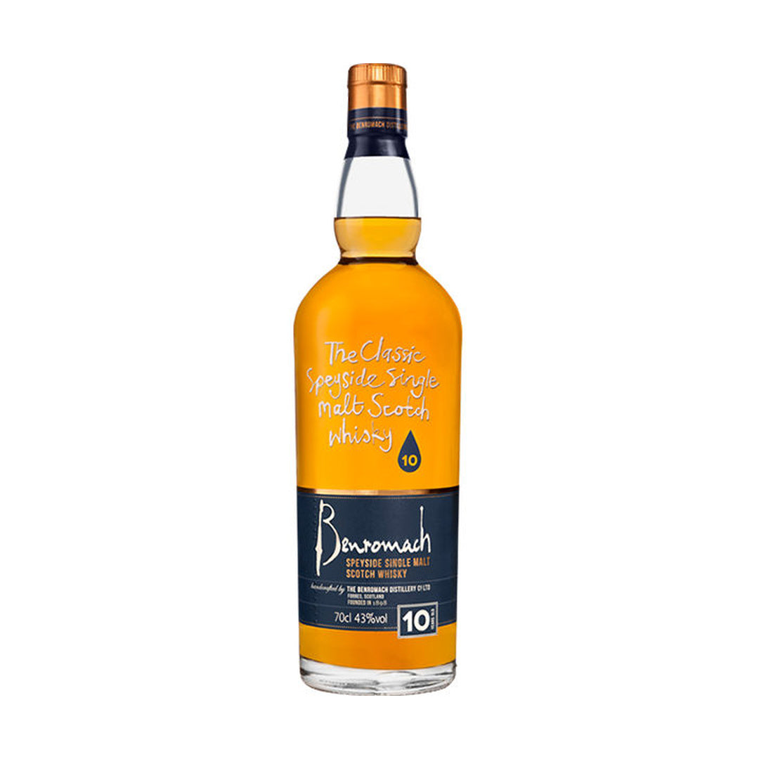 Benromach 10 Year Old Speyside single malt Scotch whisky bottle