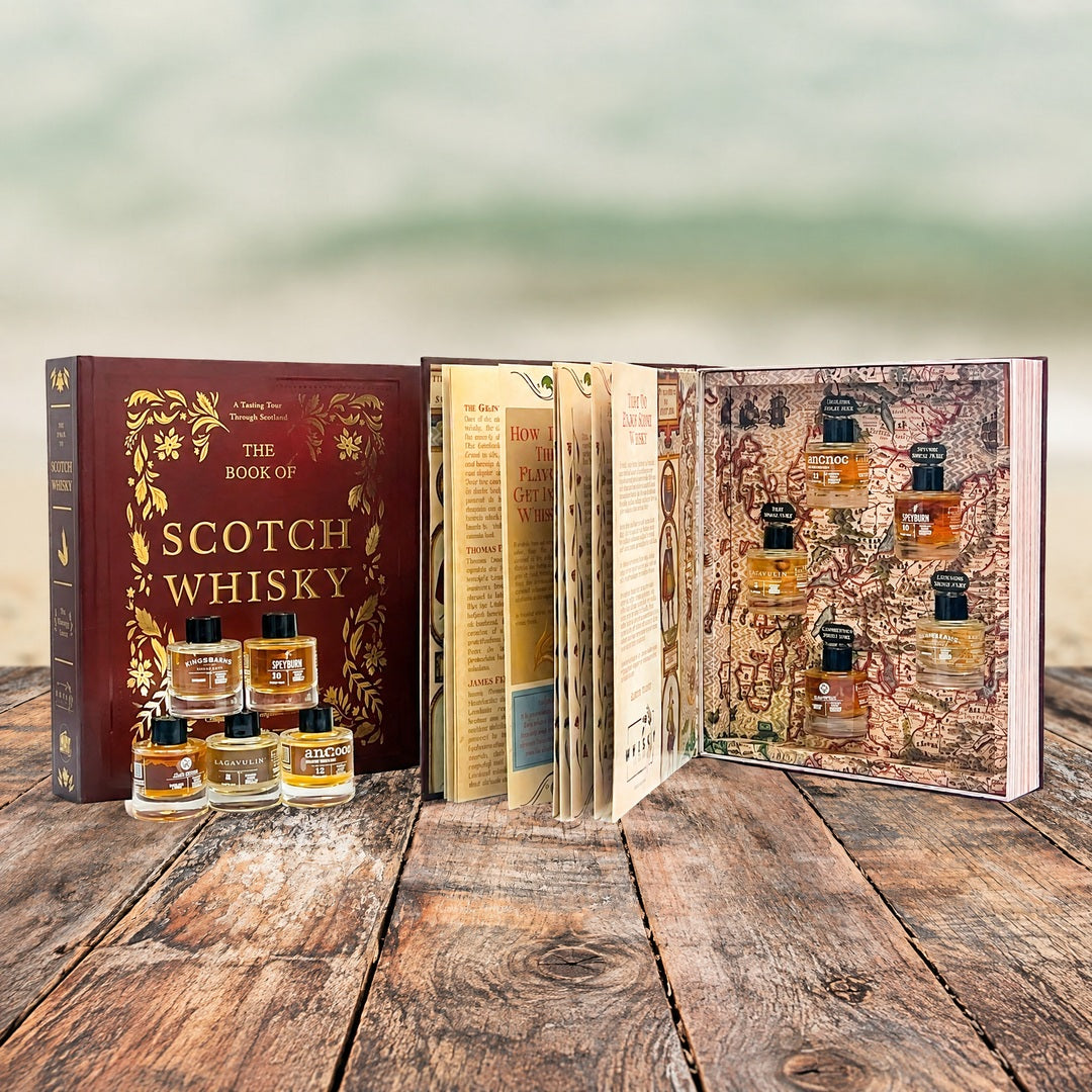 scotch whisky gift set in book