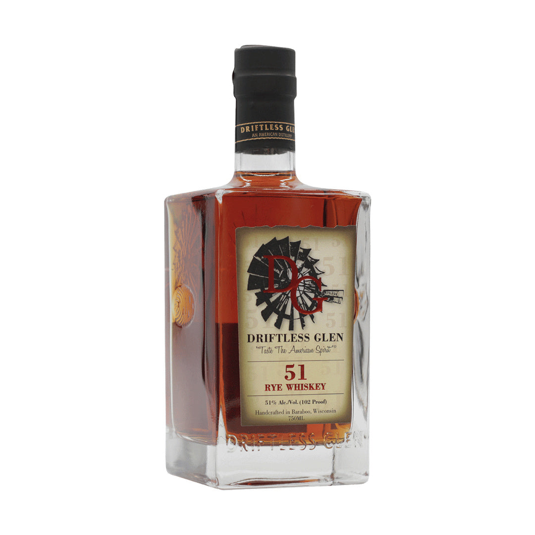 Driftless Glen 51 Rye Whiskey bottle