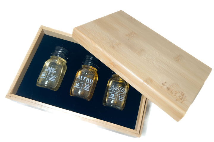 Le Livre du Whisky Écossais – Coffret dégustation de whisky premium avec 5 Single Malts - 3 cl x 5